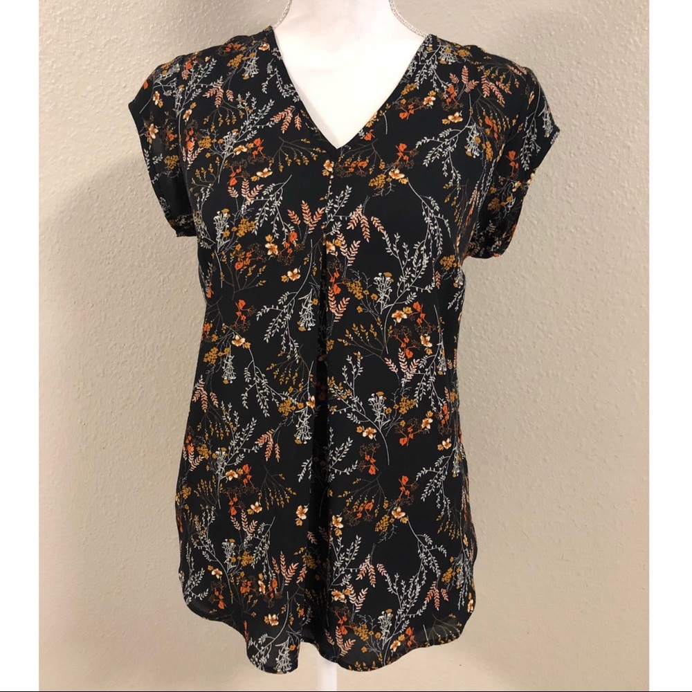 Black Floral Blouse